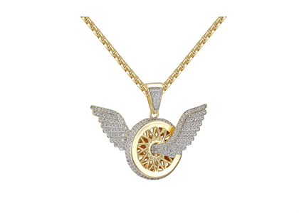 Flying Wheel Luxury Car Logo Iced Out Pendant